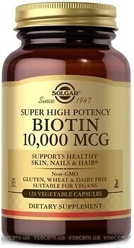 Фото Solgar Biotin 10000 мкг 30 капсул