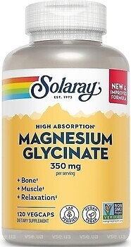 Фото Solaray Magnesium Glycinate 350 мг 120 капсул