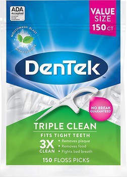 Фото DenTek Зубная нить Triple Clean 150 шт.