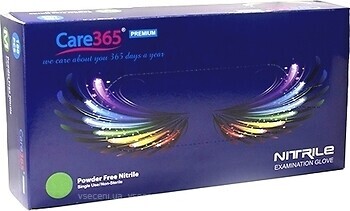 Фото Care365 перчатки нитриловые неопудренные кобальтовые Premium S 50 пар