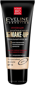 Фото Eveline Cosmetics Art Professional Make Up SPF10 Ультрастойкий 3 в 1 Бежевый