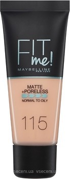 Фото Maybelline Fit Me Matte and Poreless Foundation №115 Ivory