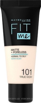 Фото Maybelline Fit Me Matte and Poreless Foundation №101 True Ivory