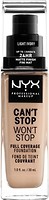Фото NYX Professional Makeup Can't Stop Won't Stop 24h Full Coverage Foundation №04 Light Ivory