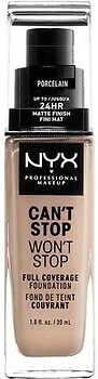 Фото NYX Professional Makeup Can't Stop Won't Stop 24h Full Coverage Foundation №0.3 Porcelain