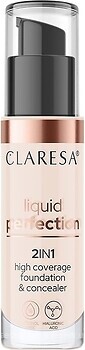 Фото Claresa Liquid Perfection 2 in 1 High Coverage Foundation & Concealer №101 Light (KK-CL-KOR-2W1-02-001)