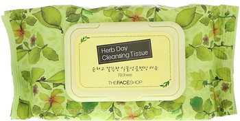 Фото The Face Shop очищающие салфетки Herb Day Cleansing Tissue 70 шт