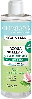 Фото Clinians мицеллярная вода Hydra Plus Acqua 3 в 1 Зеленый чай и магнолия 400 мл