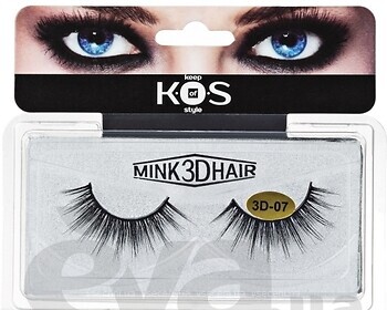 Фото K.O.S накладные ресницы Mink 3D Hair 3D-07