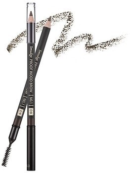 Фото Missha The Style Smudge-proof Wood Eyebrow карандаш для бровей Dark Brown