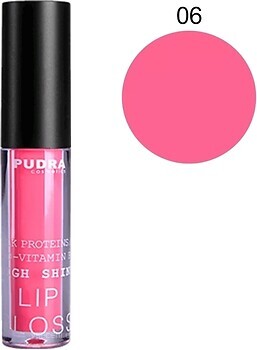 Фото Pudra Cosmetics High Shine Lip Gloss 06 Hot Pink