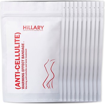 Фото Hillary Cosmetics комплекс розігріваючих антицелюлітних обгортань для тіла Anti-Cellulite Pro Warming Effect 10 шт