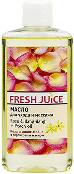 Фото Fresh Juice масло для ухода и массажа Rose & Ilang-Ilang plus Peach oil 150 мл