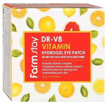 Фото FarmStay витаминные патчи для глаз DR-V8 Vitamin Hydrogel Eye Patch 90 г
