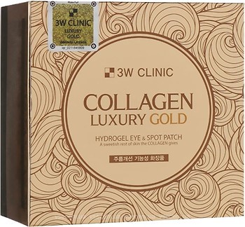 Фото 3W Clinic патчи для кожи вокруг глаз Collagen & Luxury Gold Eye Patch 60 шт