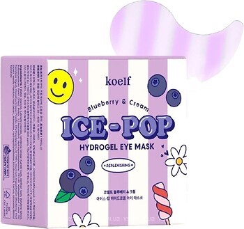 Фото Koelf гидрогелевые патчи для кожи вокруг глаз Blueberry & Cream Ice-Pop Hydrogel Eye Mask 60 шт