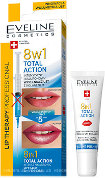 Фото Eveline Cosmetics Lip Therapy Professional Total Action 8 in 1 филлер для губ Гиалуроновый с коллагеном 8в1 12 мл