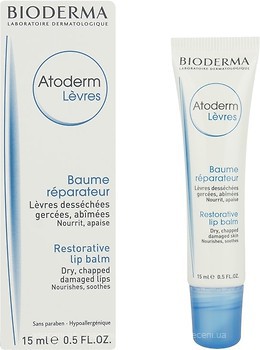 Фото Bioderma бальзам для губ Atoderm Levres для сухой кожи 15 мл