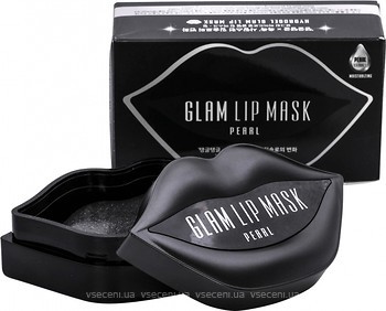 Фото BeauuGreen маска-патч для губ Glam Lip Hydrogel Black Pearl с экстрактом жемчуга 20x 3 г