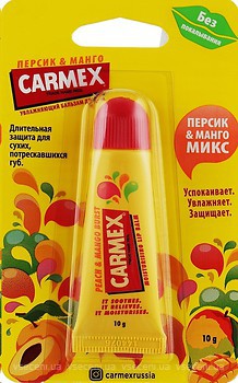 Фото Carmex бальзам для губ Lip Balm Персик и манго 10 г