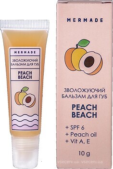 Фото Mermade бальзам для губ Peach Beach Увлажняющий 10 мл