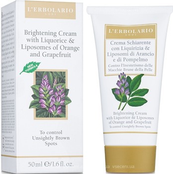 Фото L'Erbolario крем для лица Brightening Cream With Liquorice & Liposomes Of Orange And Grapefruit 50 мл