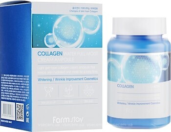 Фото FarmStay сыворотка для лица с коллагеном Collagen Water Full Moist Cream Ampoule 250 мл