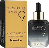Фото FarmStay сыворотка для лица Black Snail & Peptide 9 Perfect Ampoule 35 мл