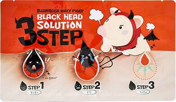 Фото Elizavecca Milky Piggy Black Head Solution 3 Step набор 3 шага для удаления черных точек 3x 6 мл