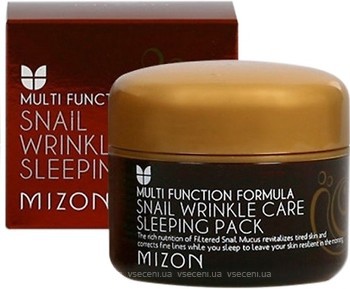 Фото Mizon Snail Wrinkle Care Sleeping Pack ночная антивозрастная маска с фильтратом улиточной слизи 80 мл