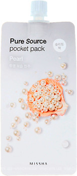Фото Missha Pure Source Pocket Pack Pearl ночная маска с экстрактом жемчуга 10 мл