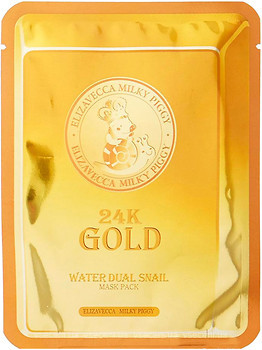Фото Elizavecca 24k Gold Water Dew Snail омолаживающая маска с золотом и секретом улитки 25 мл