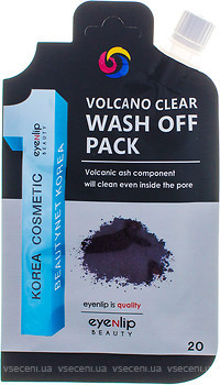 Фото Eyenlip Volcano Clear Wash Off Pack очищающая маска с вулканическим пеплом 20 г