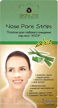 Фото Skinlite Nose Pore Strips Aloe полоски для глубокого очищения пор носа Алоэ 3 шт