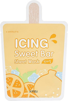 Фото A'pieu Icing Sweet Bar Sheet Mask Hanrabong тканевая маска Мороженко с мандарином и экстрактом юдзу 21 г