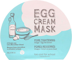 Фото Too Cool For School Egg Cream Mask Pore Tightening тканевая маска с яичным альбумином 28 г
