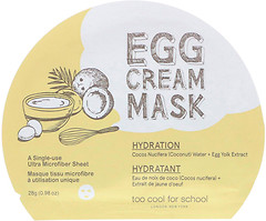 Фото Too Cool For School Egg Cream Mask Hydration увлажняющая тканевая маска для лица с яичным экстрактом 28 г