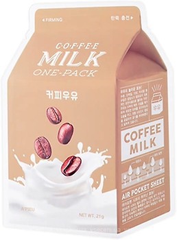 Фото A'pieu Coffee Milk One-Pack укрепляющая тканевая маска с молочными протеинами и экстрактом кофе 21 г
