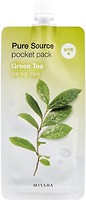 Фото Missha ночная маска для лица Pure Source Pocket Pack Green Tea с зеленым чаем 10 мл