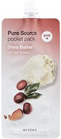 Фото Missha ночная маска для лица Pure Source Pocket Pack Shea Butter на основе масла ши 10 мл