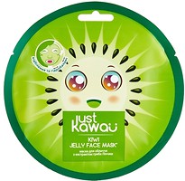Фото Just Kawaii маска для лица Jelly Kiwi с экстрактом гриба линчжи отбеливание и гидробаланс 25 г