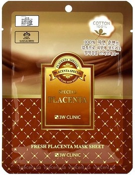 Фото 3W Clinic тканевая маска для лица Fresh Placenta Mask Sheet с экстрактом плаценты 23 г