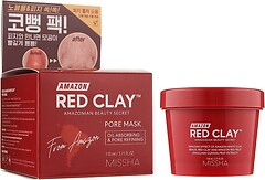 Фото Missha маска для лица Amazon Red Clay Pore Mask на основе красной глины 110 мл