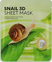 Фото Missha тканевая маска для лица Sheet Mask Snail 3D с муцином улитки 21 г