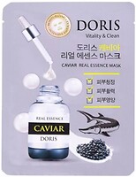 Фото Doris ампульная тканевая маска Real Essence Mask Caviar с экстрактом черной икры 25 мл