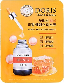 Фото Doris ампульная тканевая маска Real Essence Mask Honey с экстрактом меда 25 мл