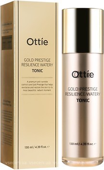 Фото Ottie тонер Gold Prestige Resilience Watery Tonic для упругости кожи 130 мл