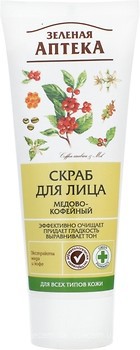 Фото Зеленая Аптека скраб для лица Медово-кофейный 75 мл