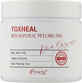 Фото Esthetic House Очищающие пилинг-диски для лица Toxheal Red Glvcolic Peeling Pad 100 шт