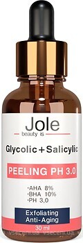Фото Jole пилинг для лица Glycolic+Salicilic pH3 Peeling 30 мл